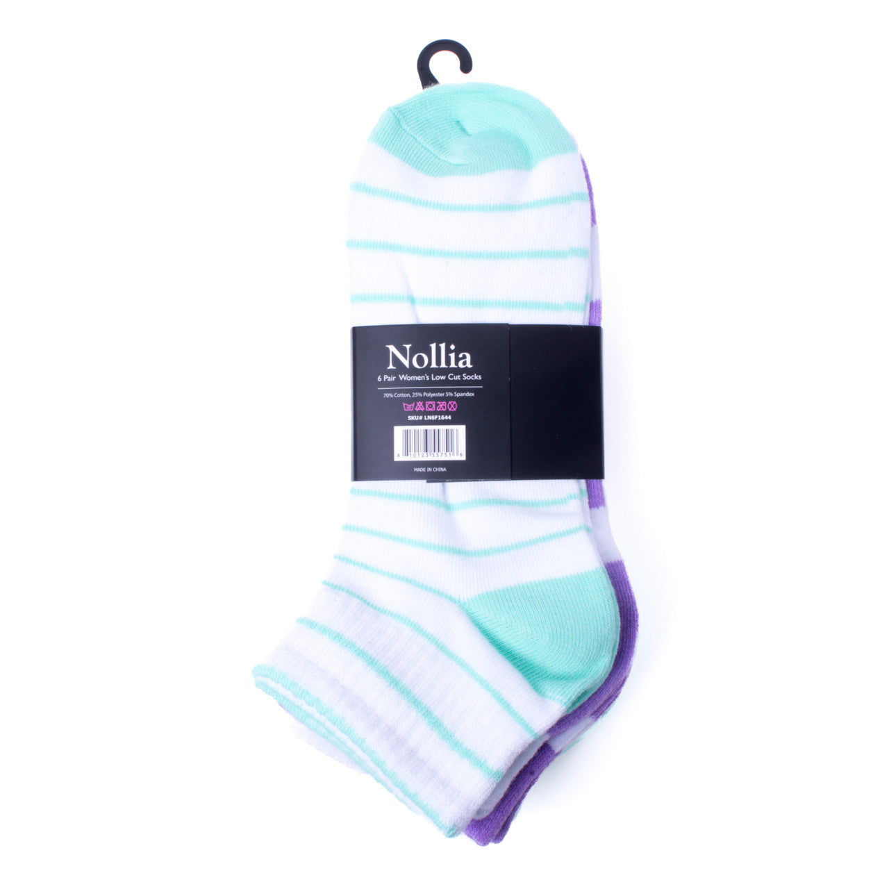 Women's Low Cut Socks Six Pairs Flower Embroidered Design Mom Gift Assorted Green Purple White Design 6 Pre Pack Ribbed Socks Ladies Socks