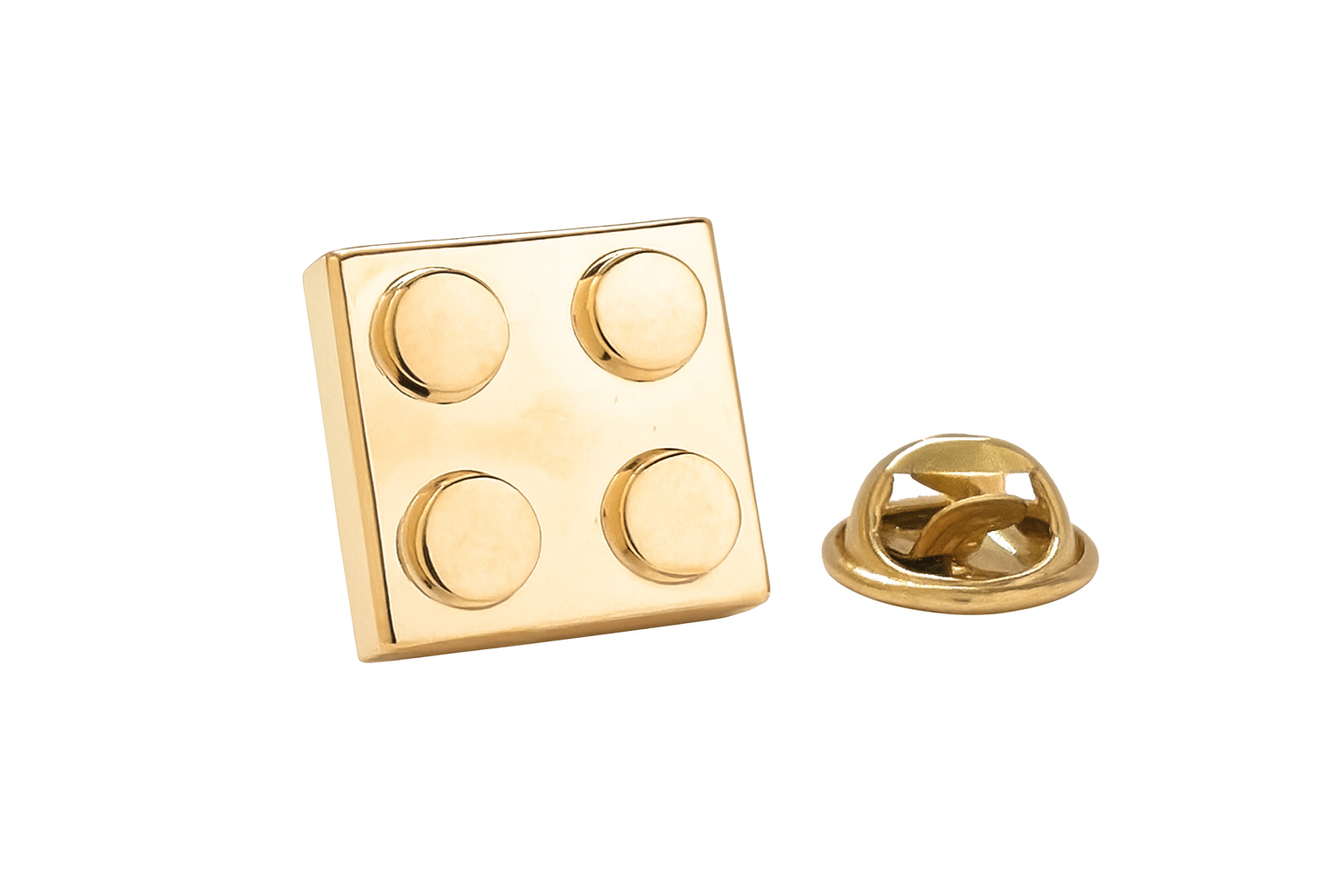 Gold Building Block Bricks Lapel Pin – Playfully Bold Statement Access ...