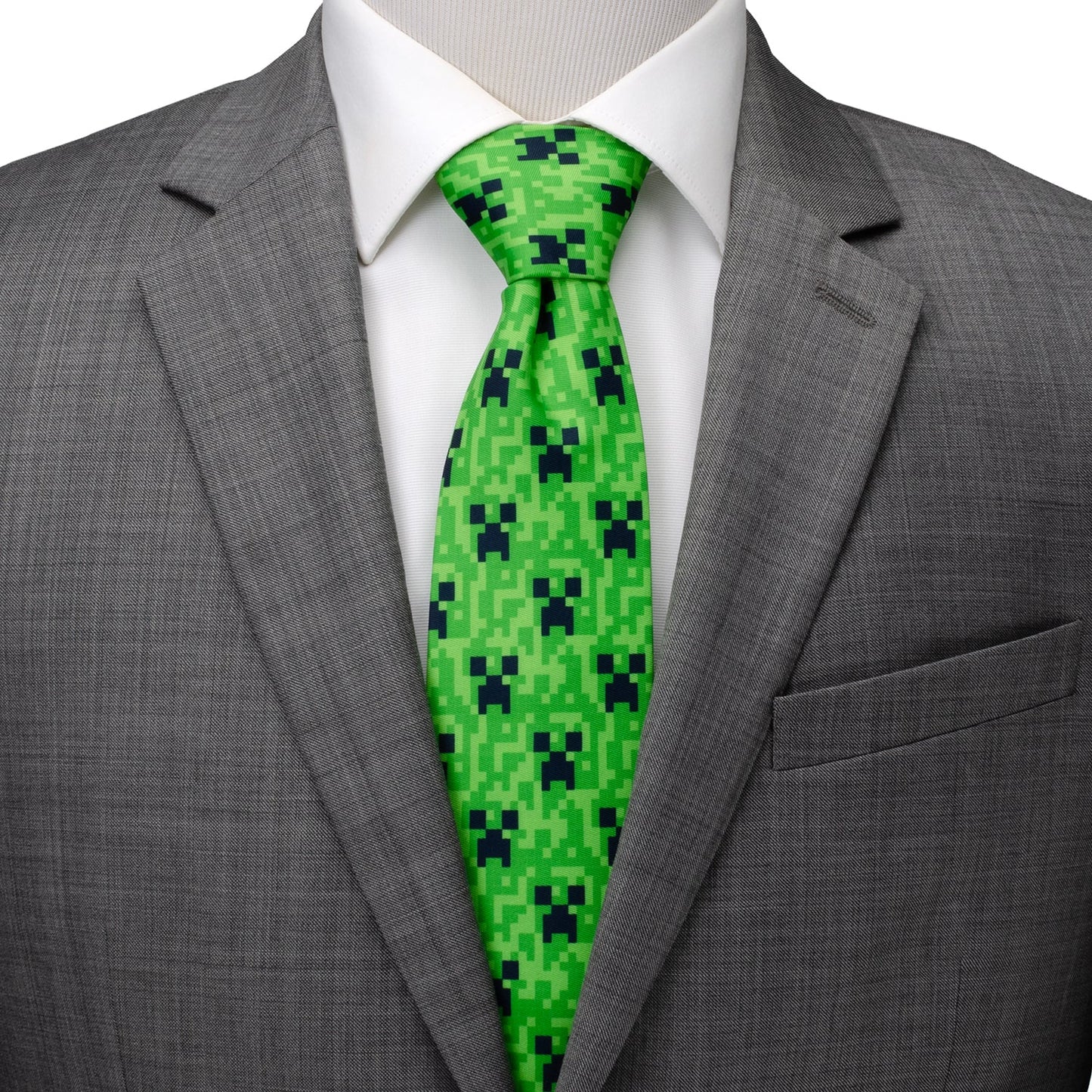 Minecraft Creeper Father and Son Matching Green Tie Set – gamer dad gift