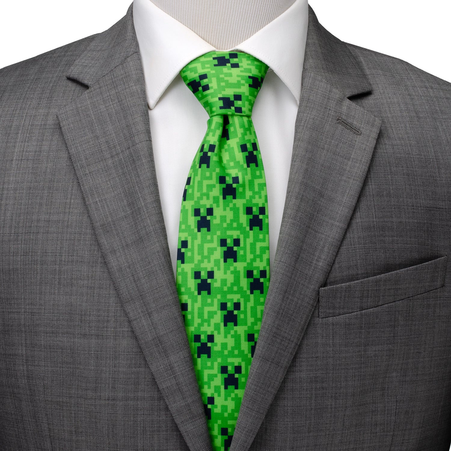 Minecraft Creeper Father and Son Matching Green Tie Set – gamer dad gift