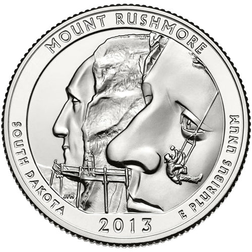 Mount Rushmore National Memorial Coin Lapel Pin Uncirculated U.S. Quarter 2013 Tie Pin