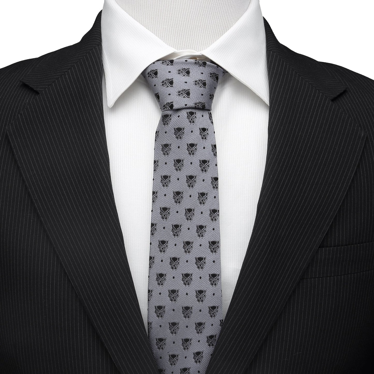 Marvel Black Panther Gray Dot Tie