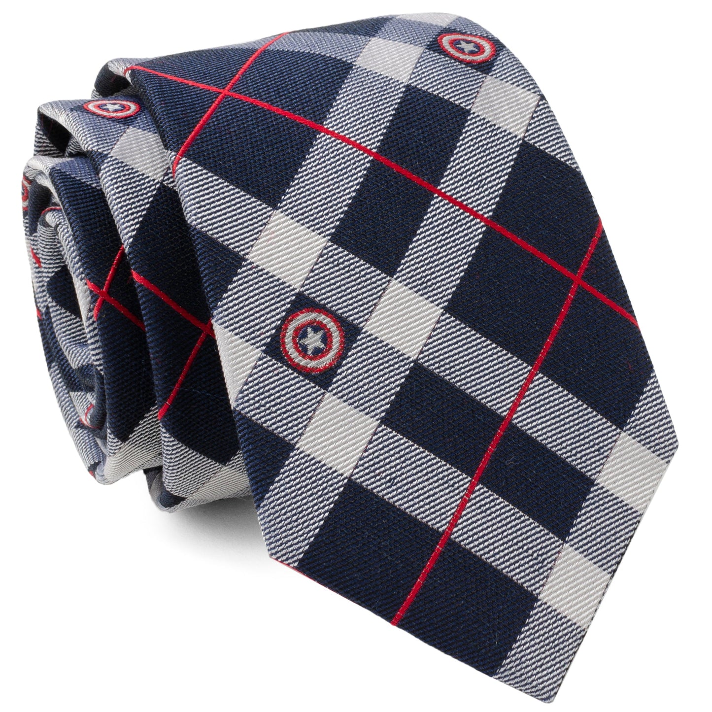 Marvel Captain America Blue Plaid Tie