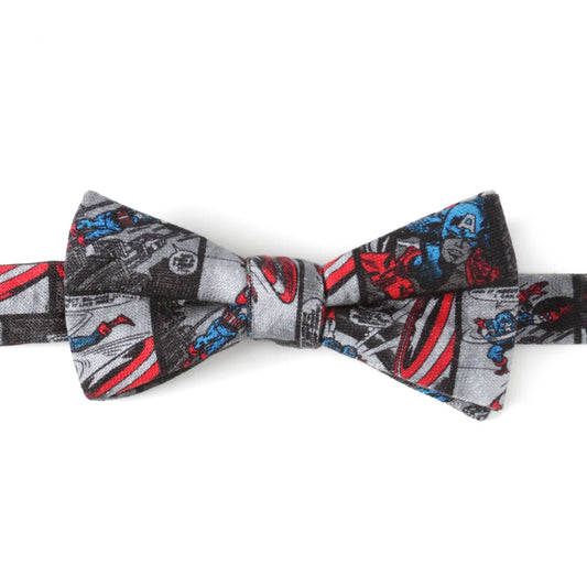 Marvel Captain America Comic Gray Men's Bow Tie