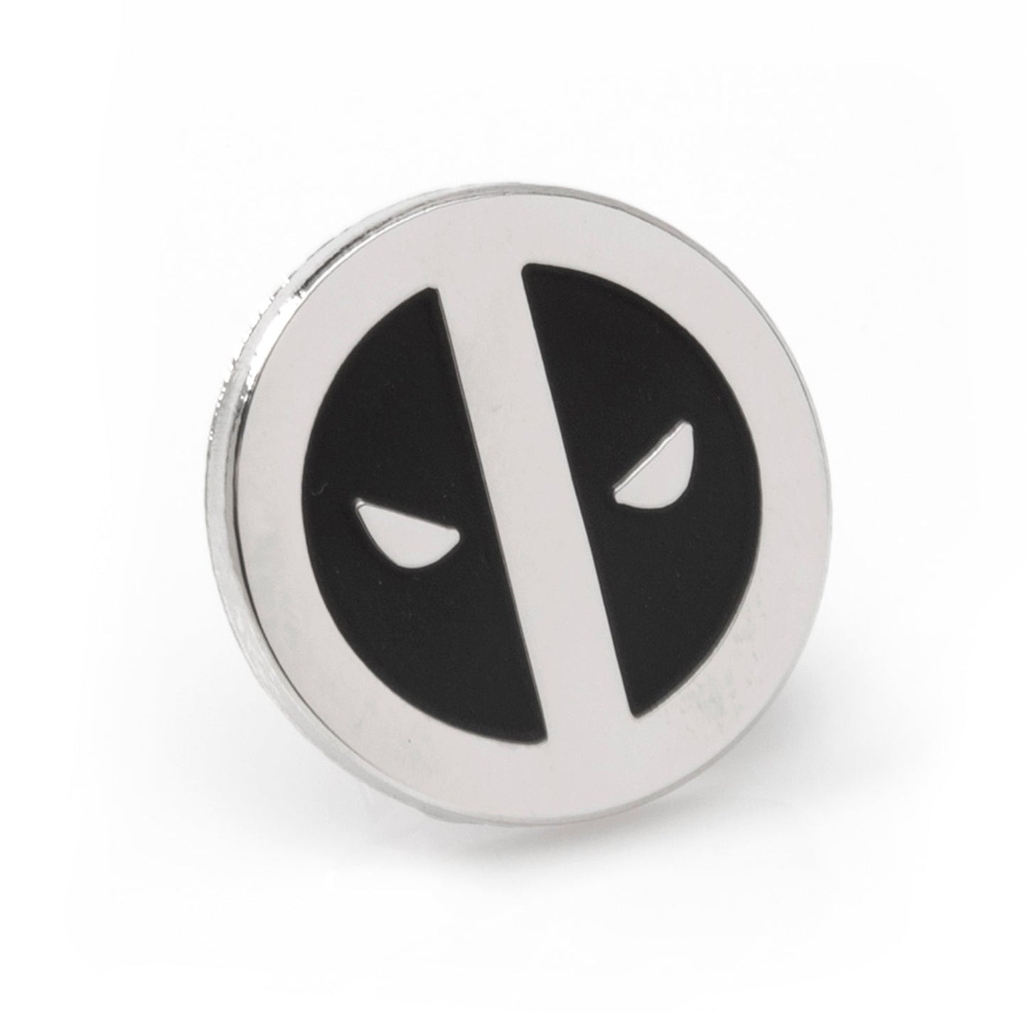 Circular emblem with a black and white design on a white background