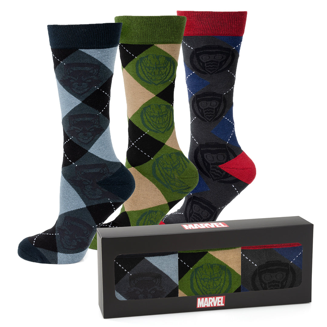 Marvel Guardians of the Galaxy Argyle 3 Sock Pack Gift Set