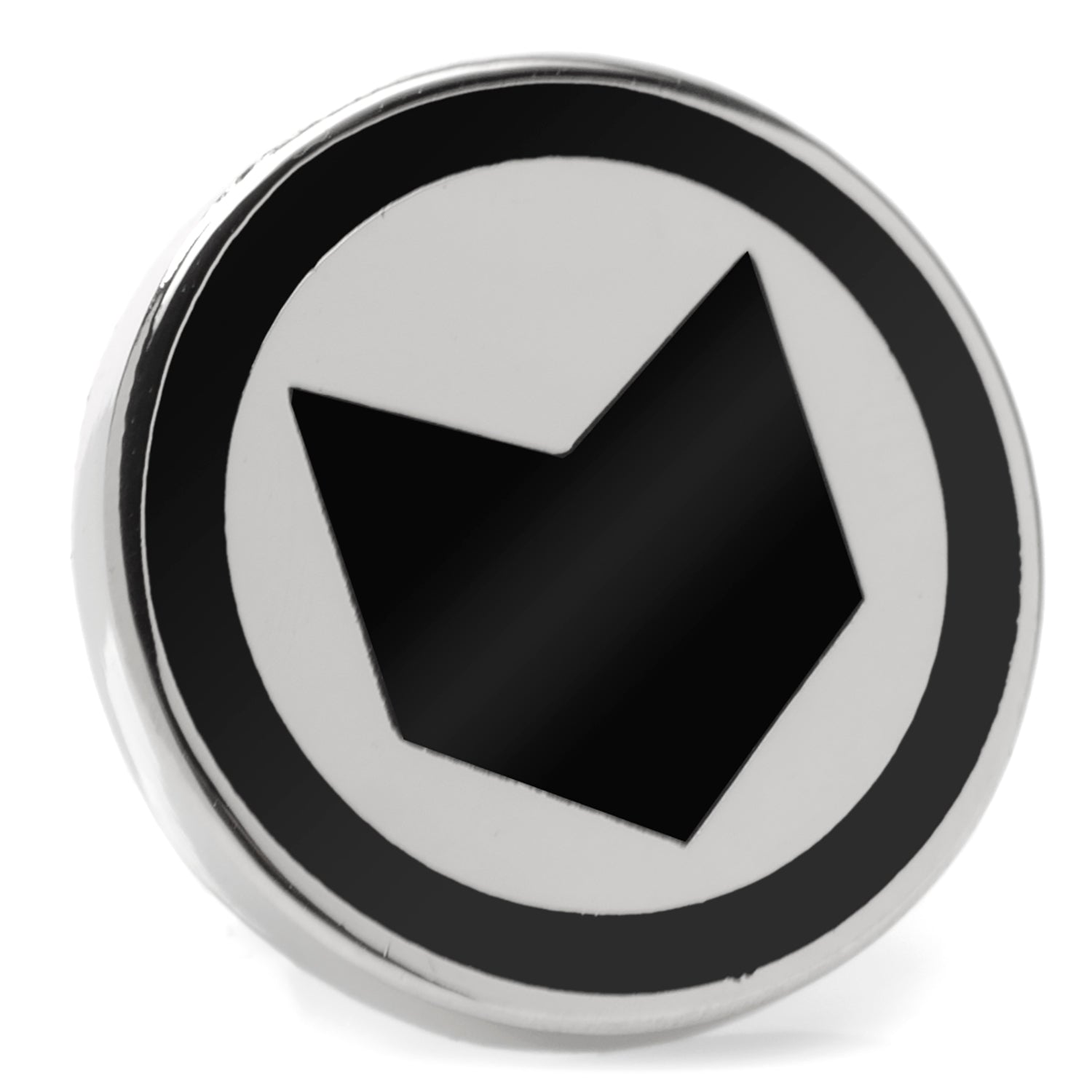 Black geometric shape in a circular frame on a white background Marvel Hawkeye Lapel Pin