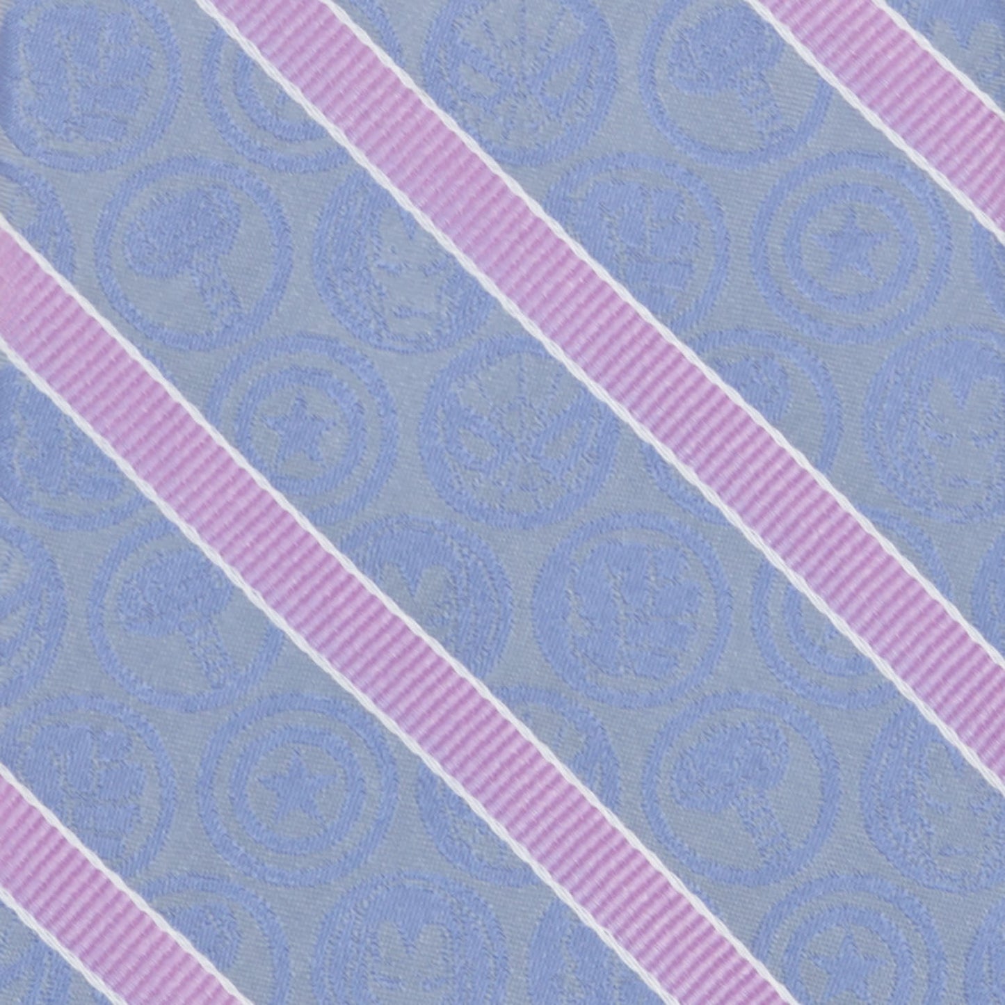 Marvel Comics Blue and Pink Stripe Silk Men's Tie