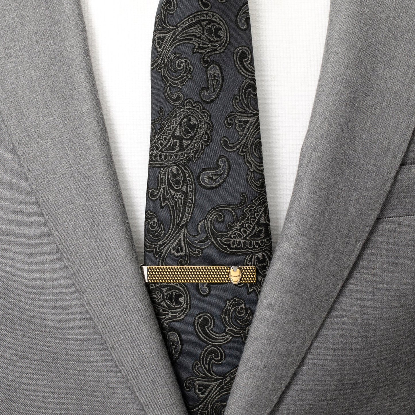 Marvel Iron Man "I Love You 3000" Textured Hidden Message Tie Bar