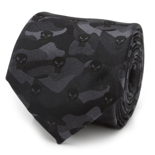 Marvel The Punisher Camo Black Silk Men's Tie