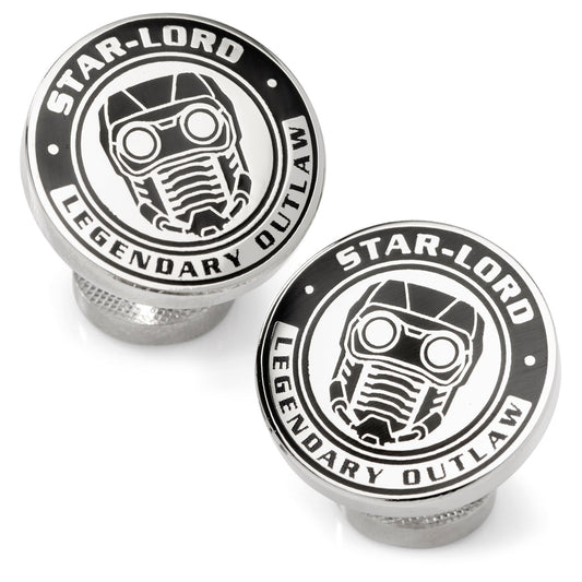 Two metallic knobs with 'Star-Lord Legendary Outlaw' design on a white background