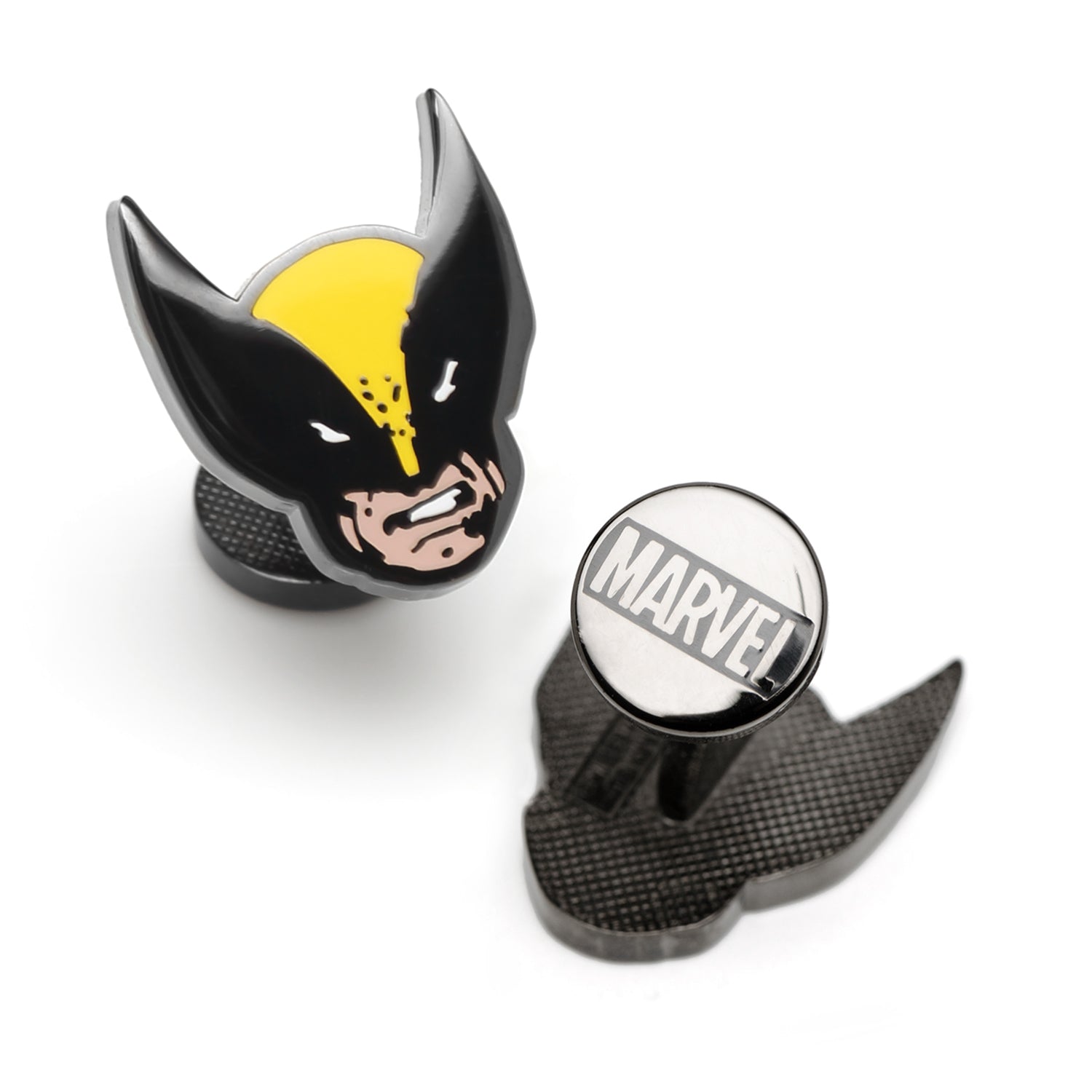 Marvel-themed car visor clip with Wolverine design on a white background