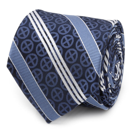 Marvel X-Men Symbol Navy Stripe Men's Tie
