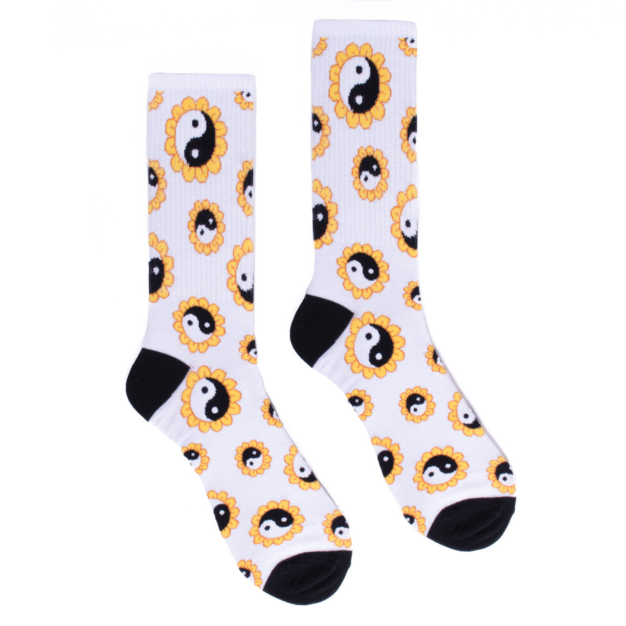 Yin Yang Sunflower Ribbed Socks Novelty Sock Funny Socks Zin Theme Socks Fun Gifts Mens Socks Funny Groomsmen Socks Lucky Socks