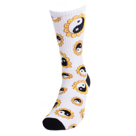 Yin Yang Sunflower Ribbed Socks Novelty Sock Funny Socks Zin Theme Socks Fun Gifts Mens Socks Funny Groomsmen Socks Lucky Socks
