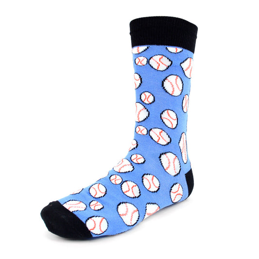 All Star Baseball Gift Men's Baseball Novelty Socks Boys of Summer Gift Dad Gift Boyfriend Gift Blue and White Baseballs