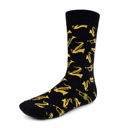 Jazz Band Socks Trumpet Saxophone Music