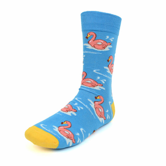 Men's Flamingo Novelty Socks Outdoor Fun Miami Florida Texas Louisiana Gift for Dad Flamingos Everywhere Socks