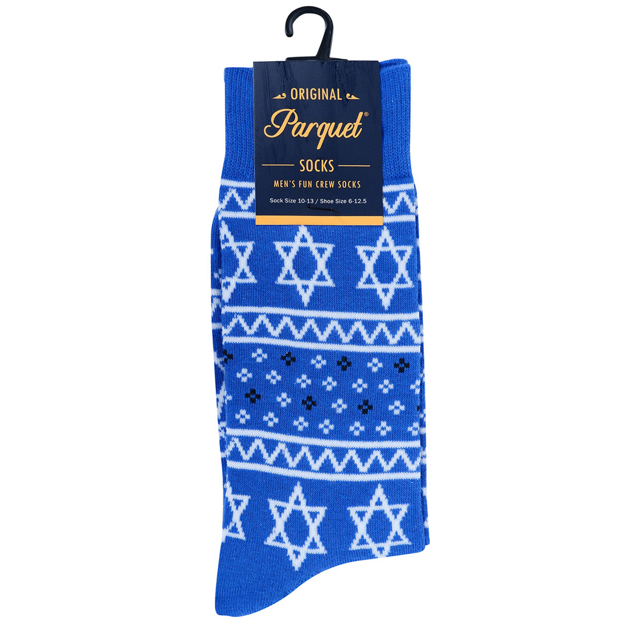 Men's Star of David Hanukkah Novelty Socks Blue and White Star of David Gift