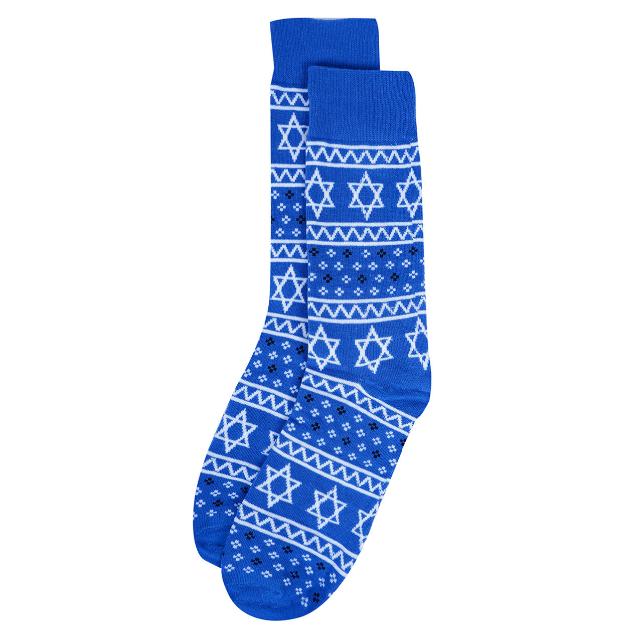 Men's Star of David Hanukkah Novelty Socks Blue and White Star of David Gift