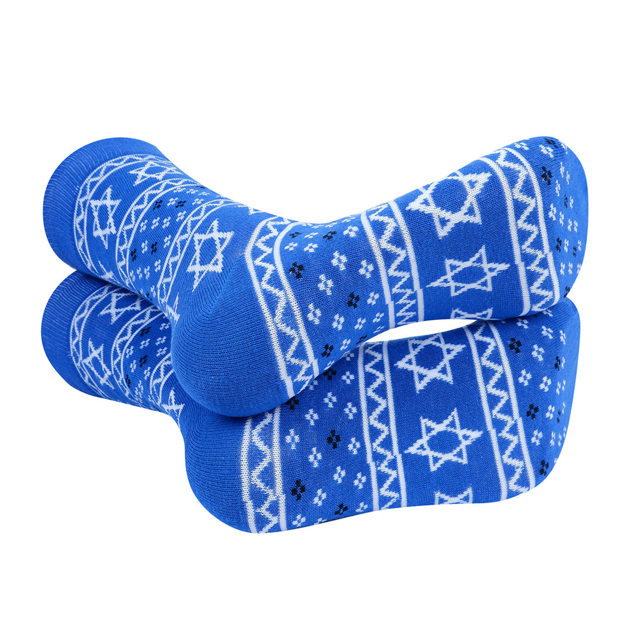 Men's Star of David Hanukkah Novelty Socks Blue and White Star of David Gift