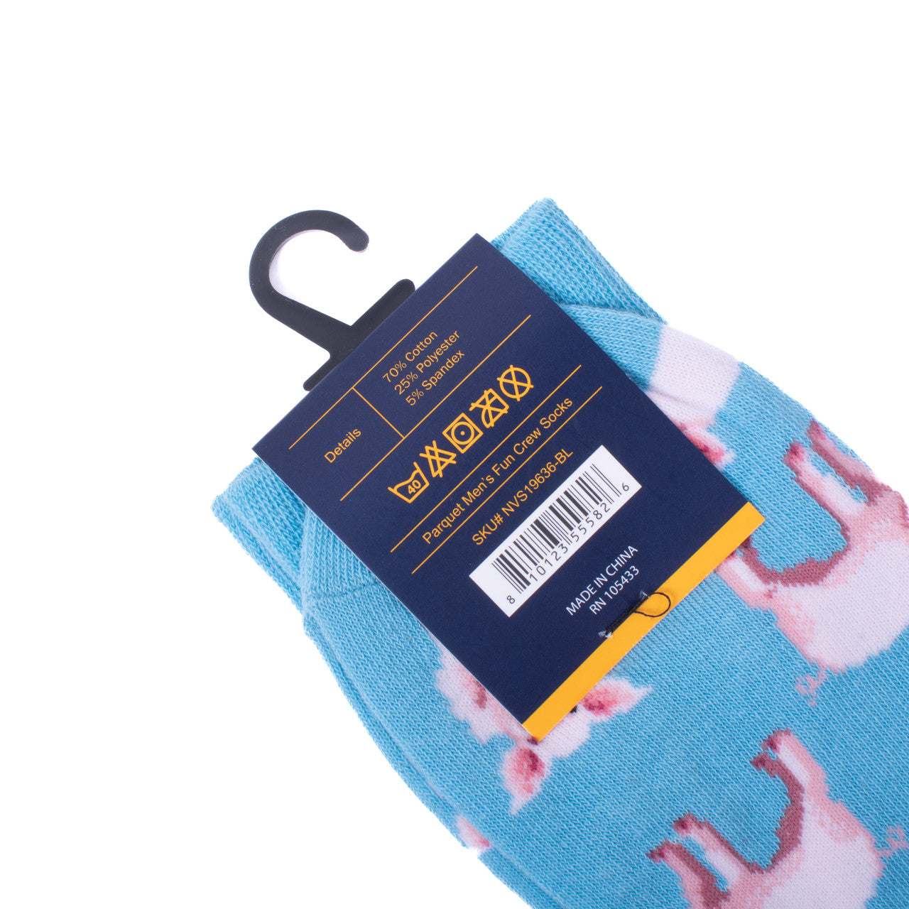 Funny Socks Men's Pigs Novelty Socks Baby Blue and Pink Pig Farm Little Piggies Gift for Dad Gift for Pig Lover