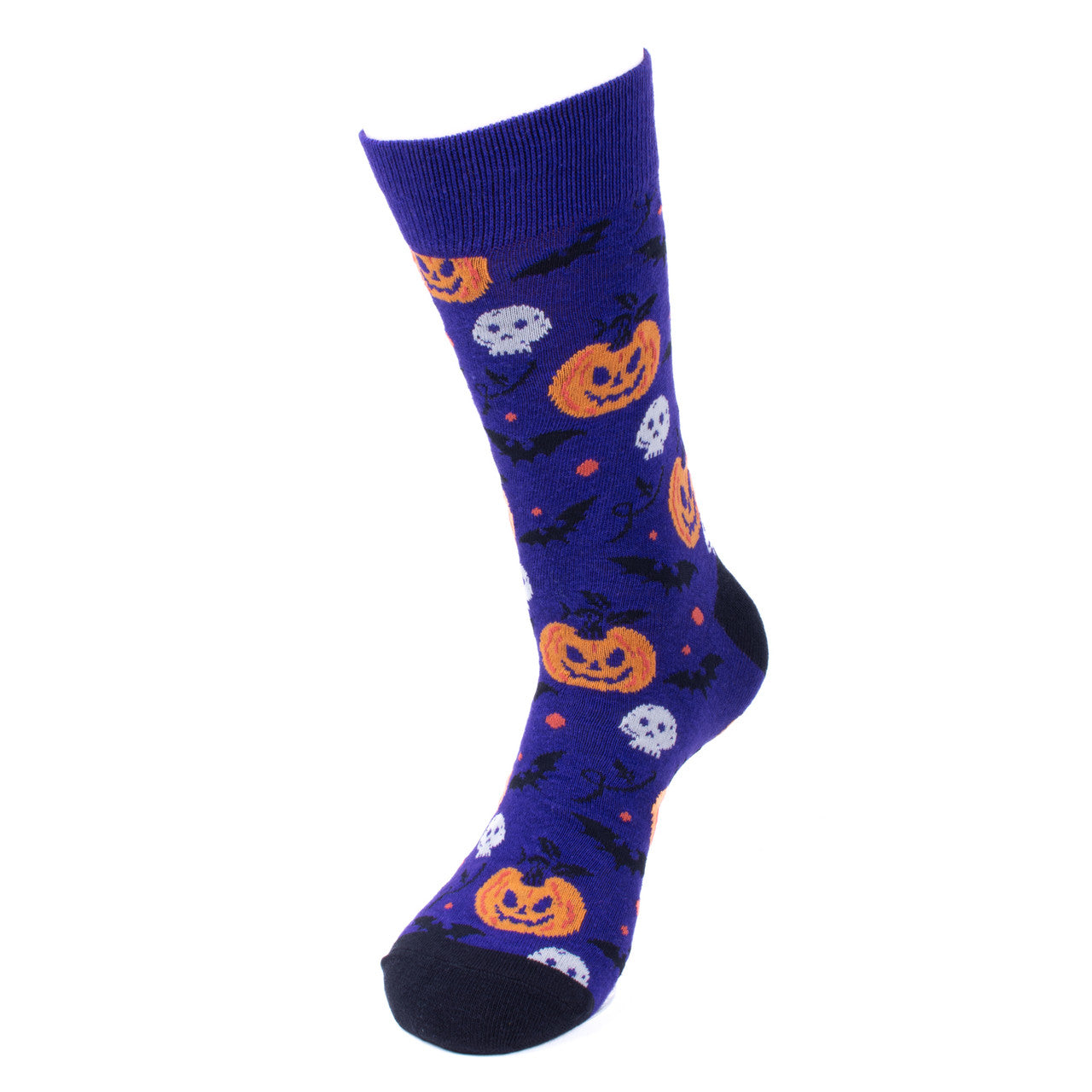 Halloween Spooky Socks Black Bats Pumpkins and Skeletons Mens Novelty Socks Halloween Theme Socks Fun Crazy Party Socks Halloween Gift