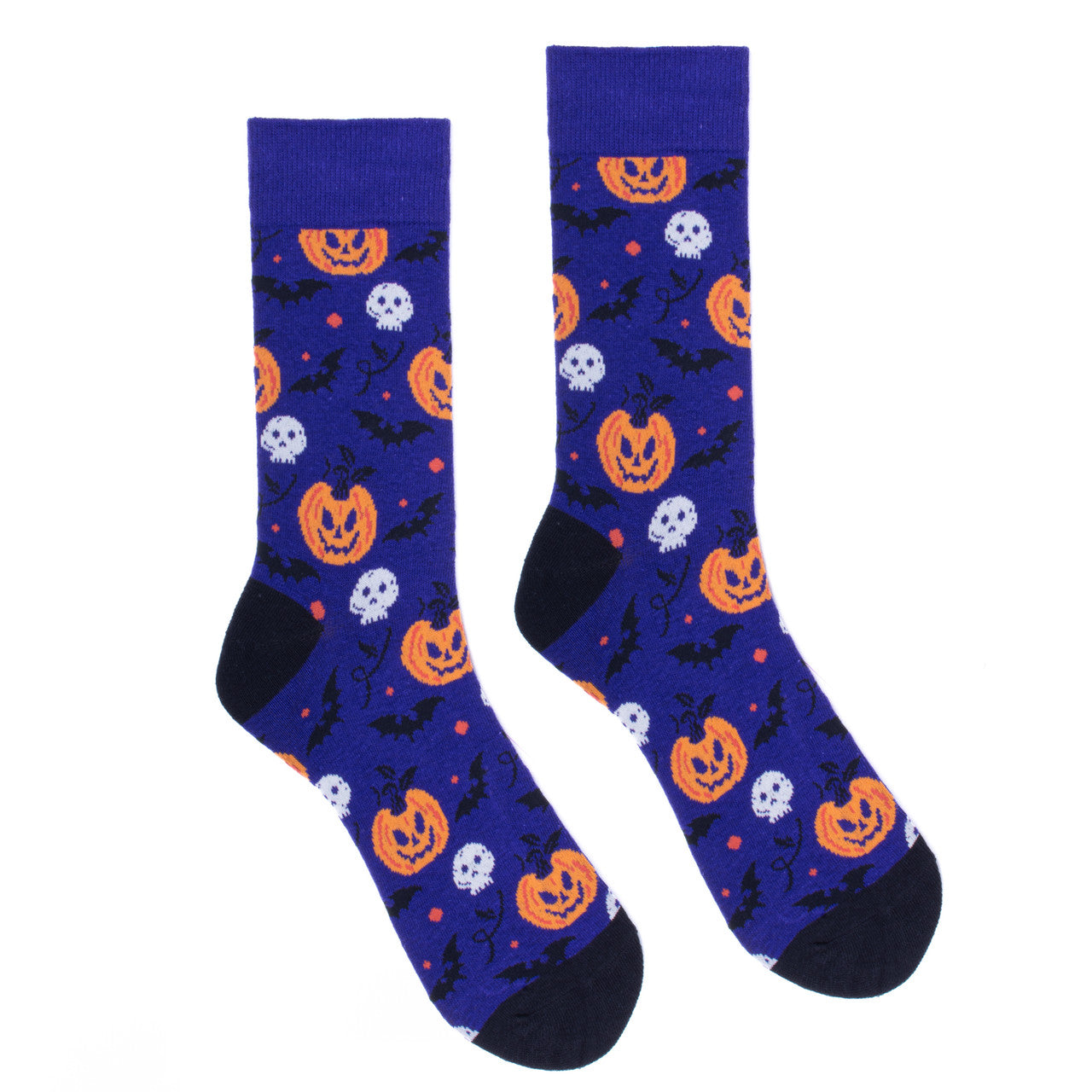 Halloween Spooky Socks Black Bats Pumpkins and Skeletons Mens Novelty Socks Halloween Theme Socks Fun Crazy Party Socks Halloween Gift