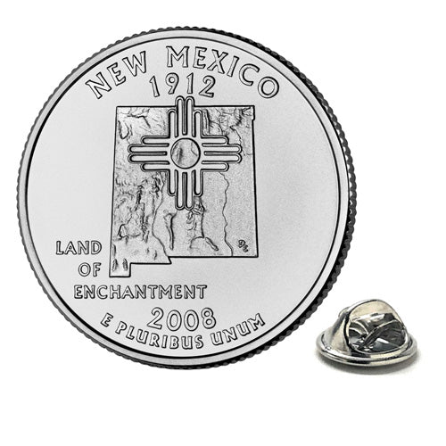New Mexico State Quarter Coin Lapel Pin Uncirculated U.S. Quarter 2008 Tie Pin