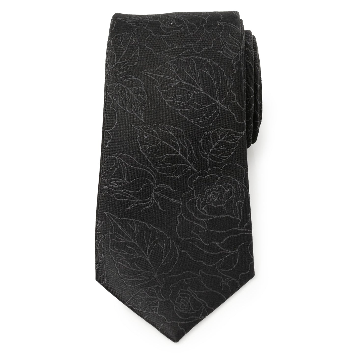 Black Floral Men's Tie
