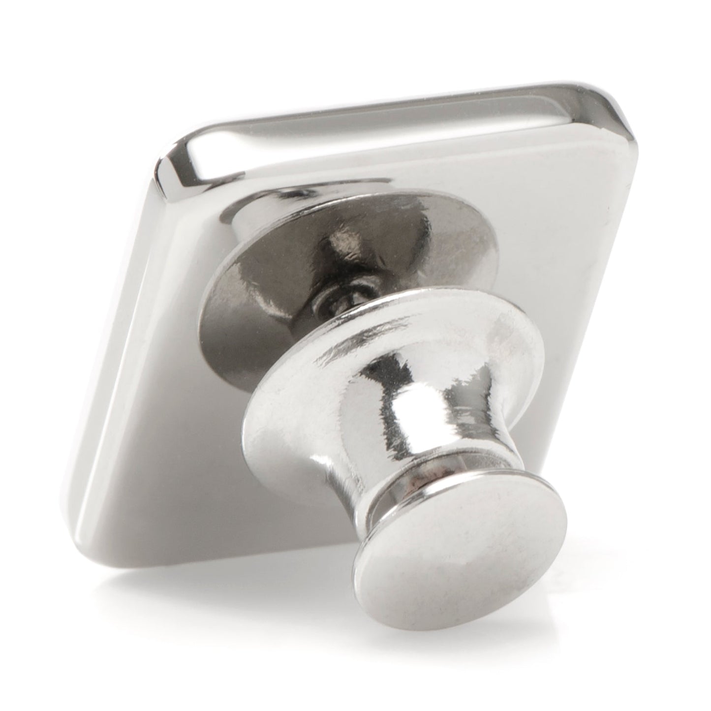 Chrome door handle on a white background