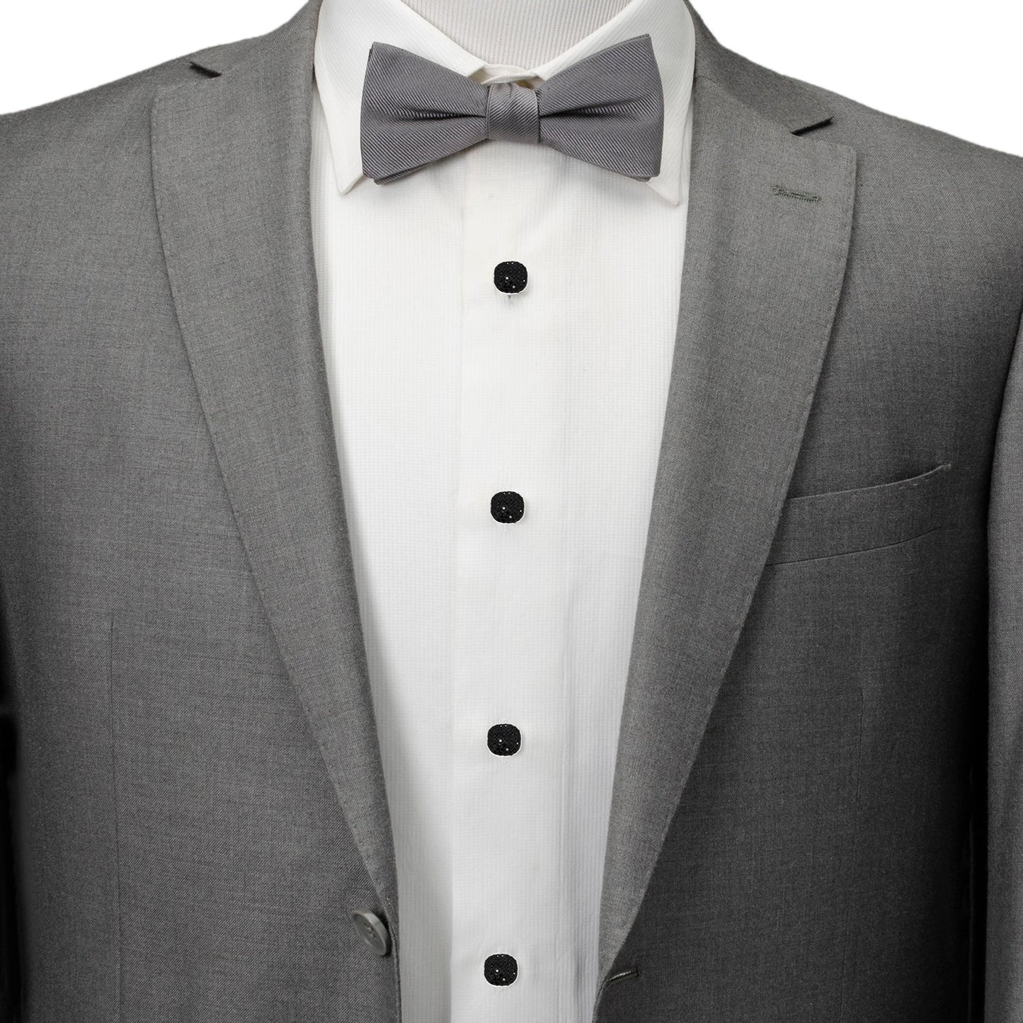 Stainless Steel with Black Pave Crystal 5-Studs