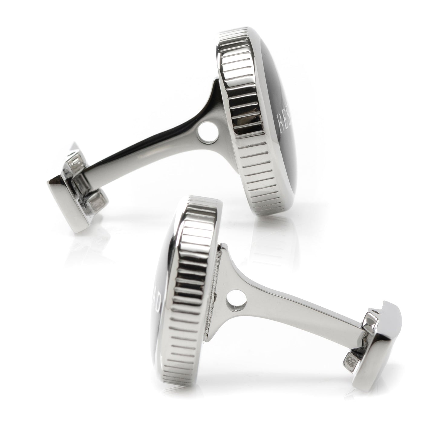 Best Dad Black Stainless Steel Cufflinks