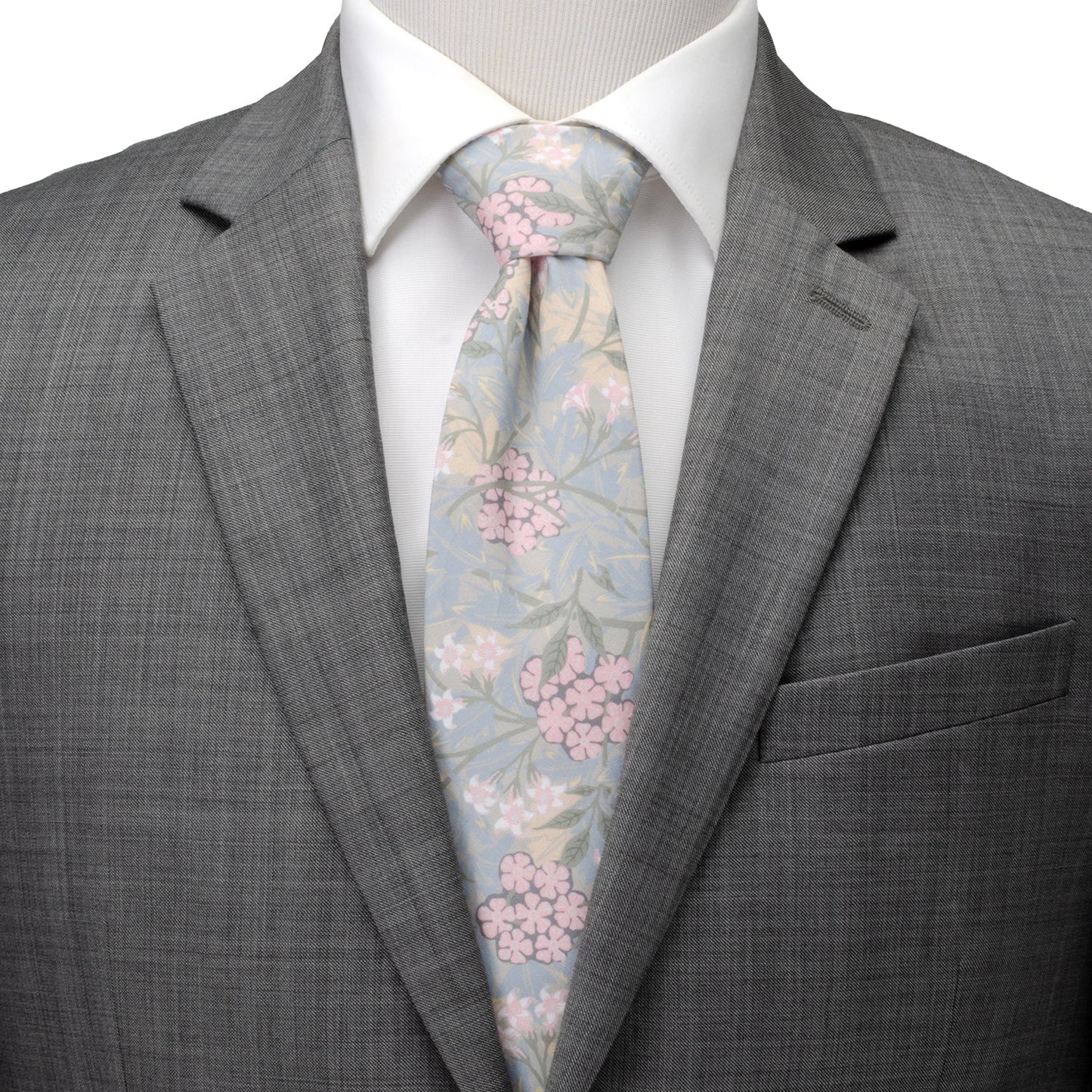 Light Blue Floral Men's Tie