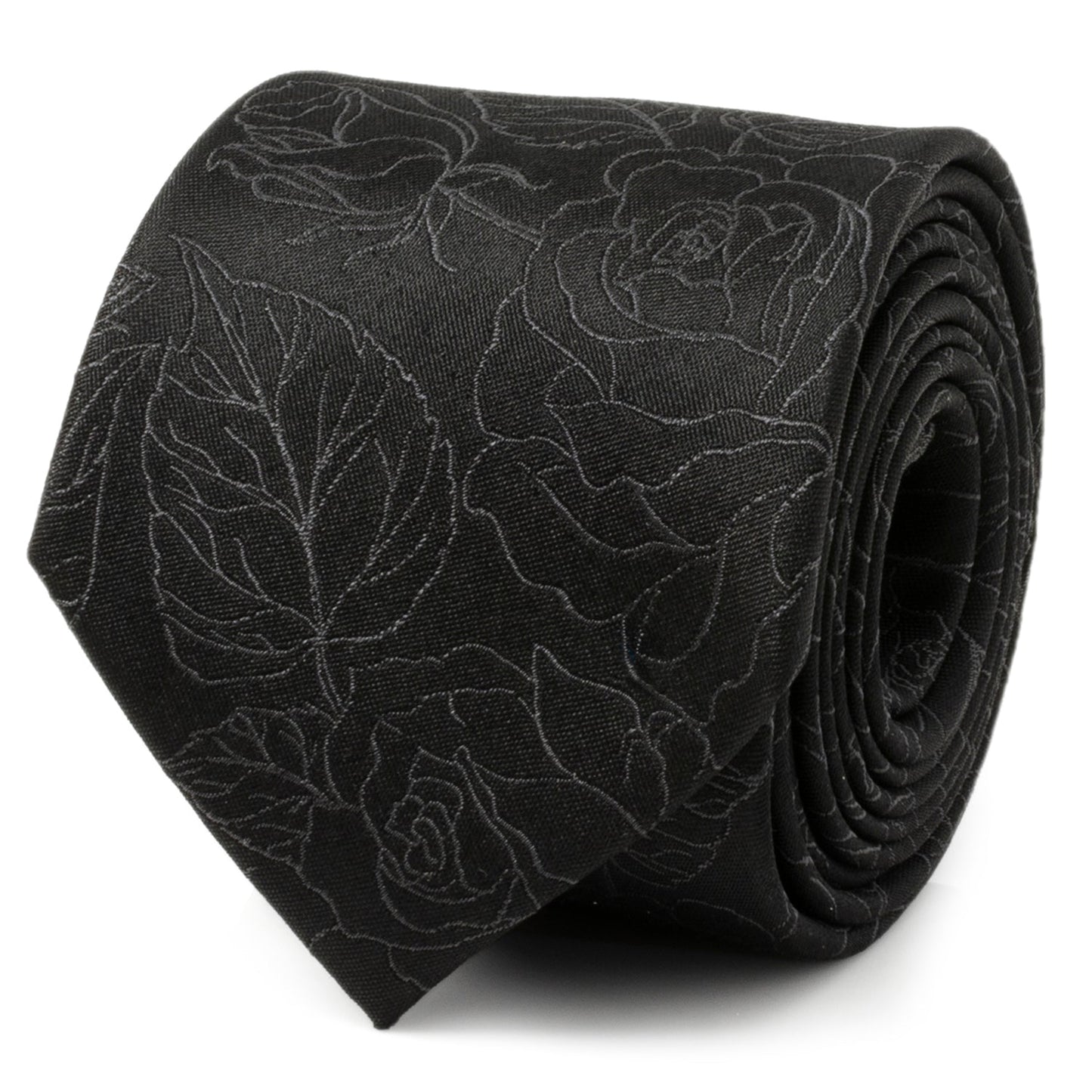 Black Floral Tie and Pocket Square Gift Set