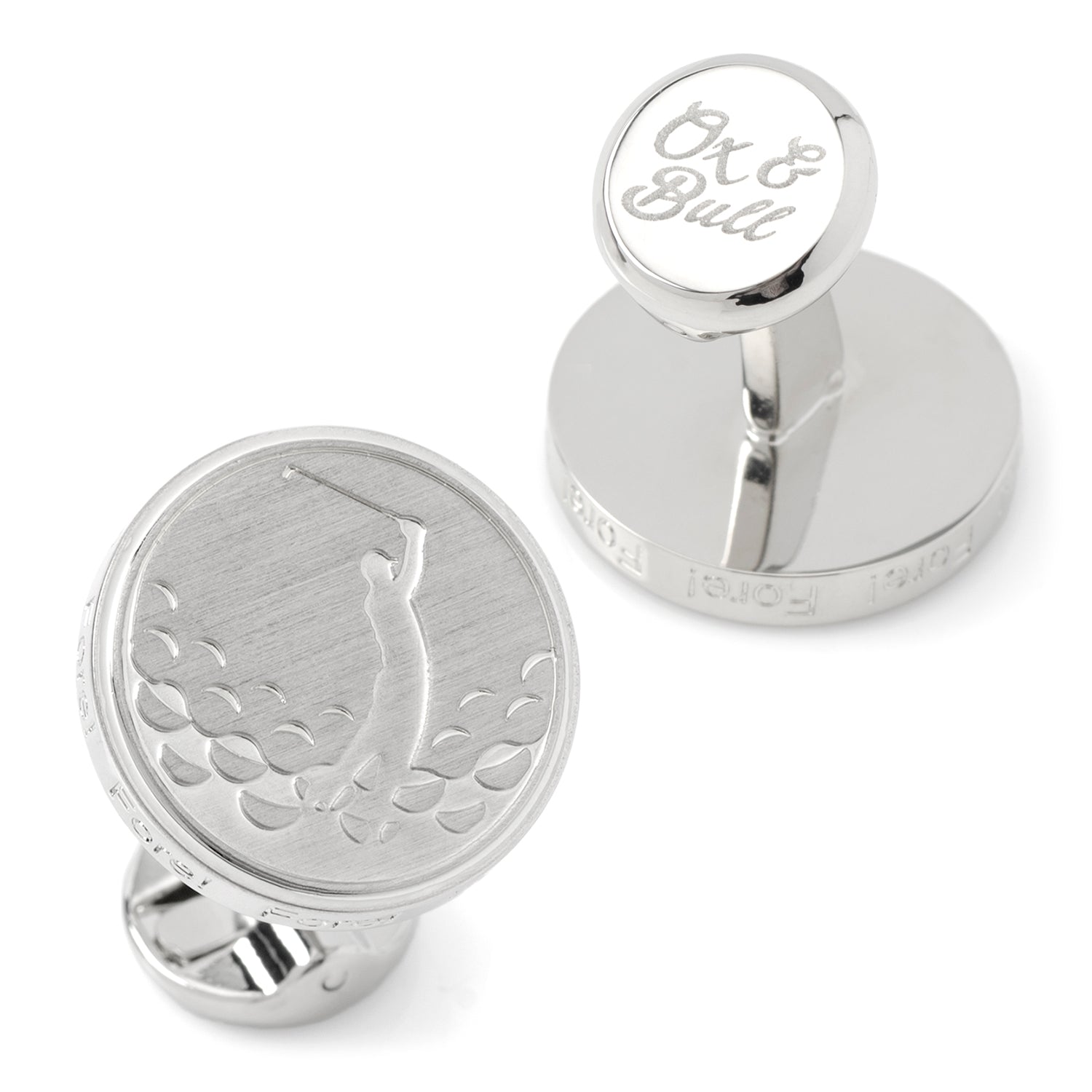 Golf Fore Silver Cufflinks 
