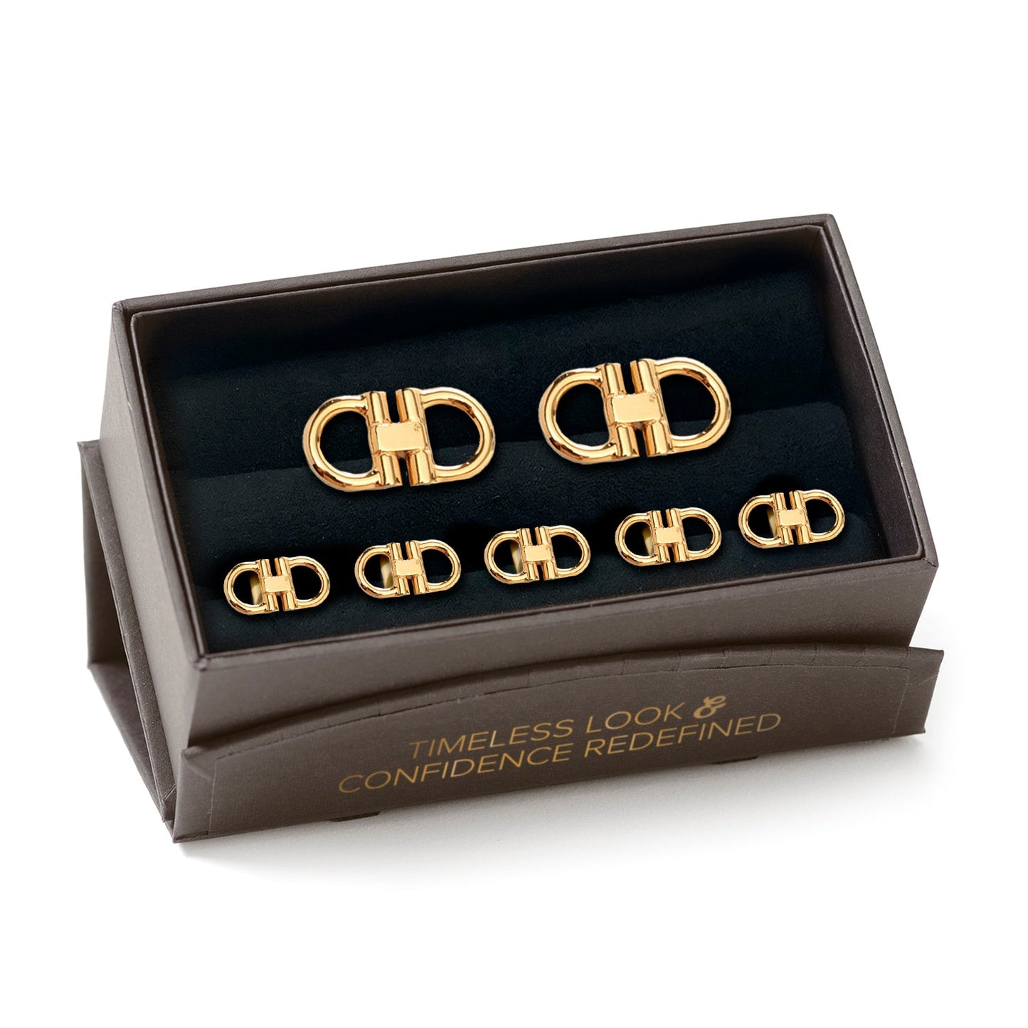 Horse Bit Gold Stainless Steel 5-Stud Set