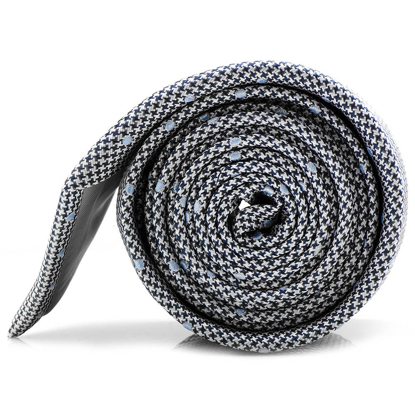 Dotted Herringbone Gray Silk Tie