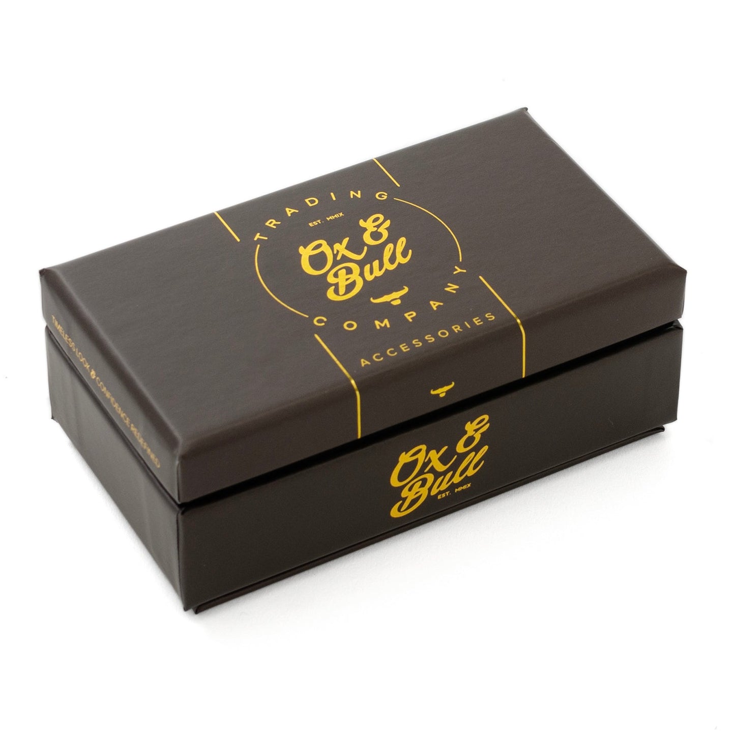 Black box with yellow 'Ox & Bull' branding on a white background