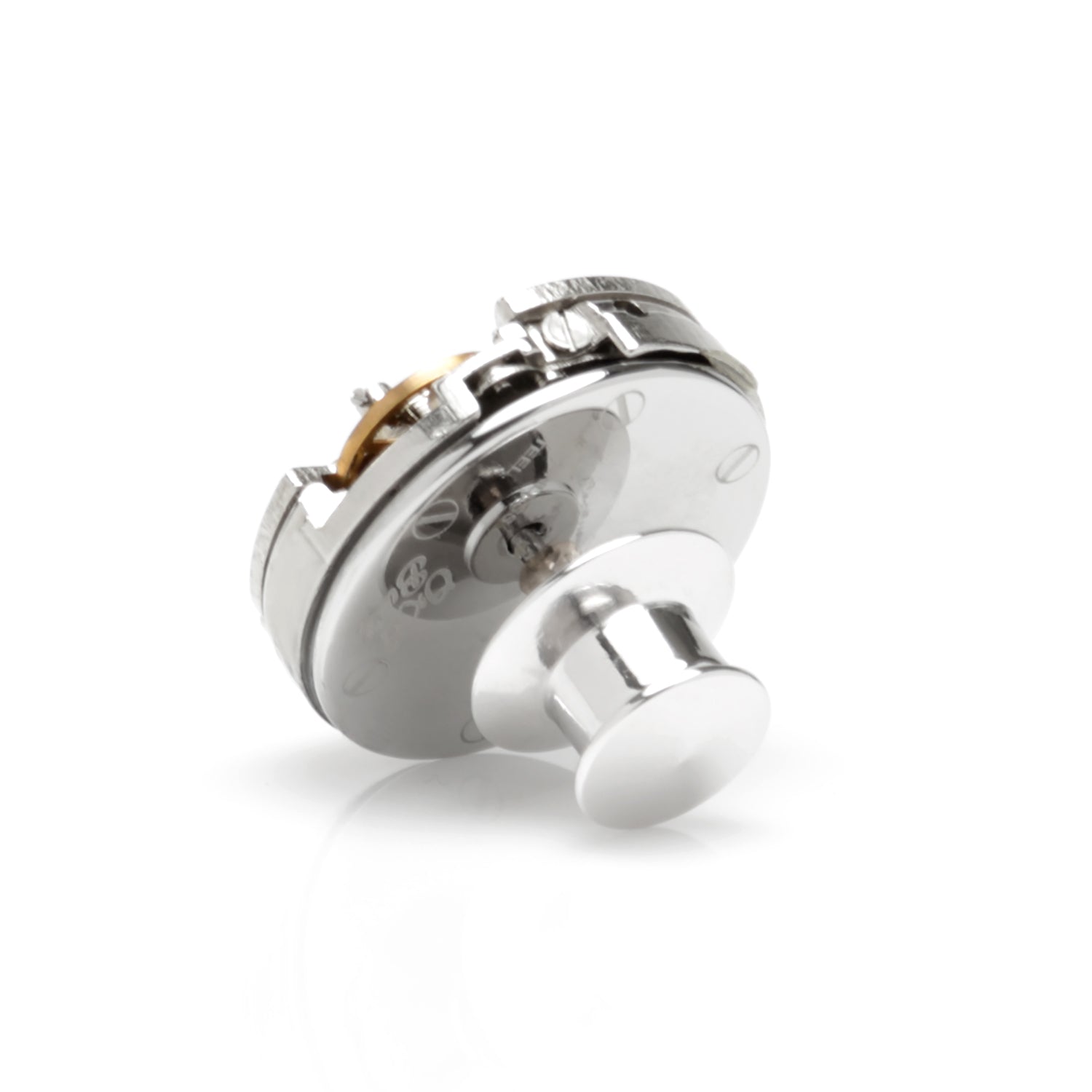 Silver knob on a white background