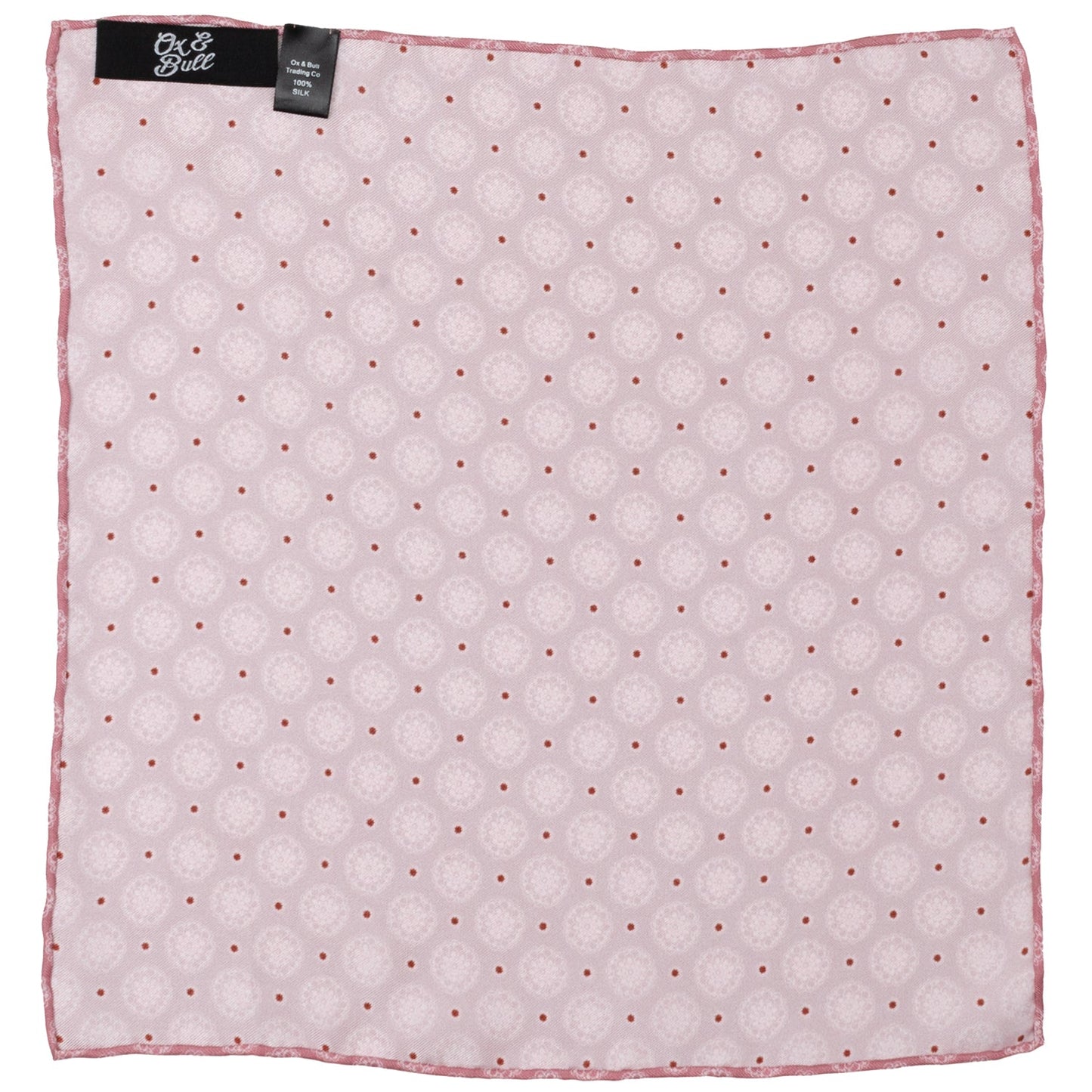 Dusty Blush Floral Motif Pocket Square