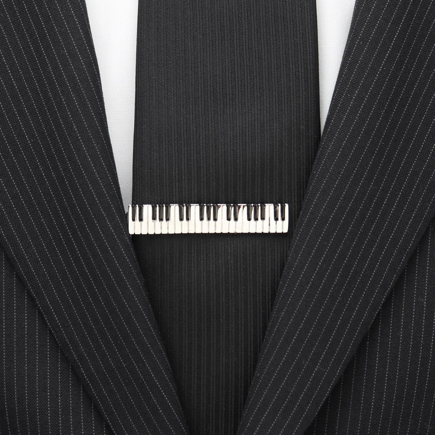 Silver Piano Keys Tie Clip – music tie bar for musicians and pianists
