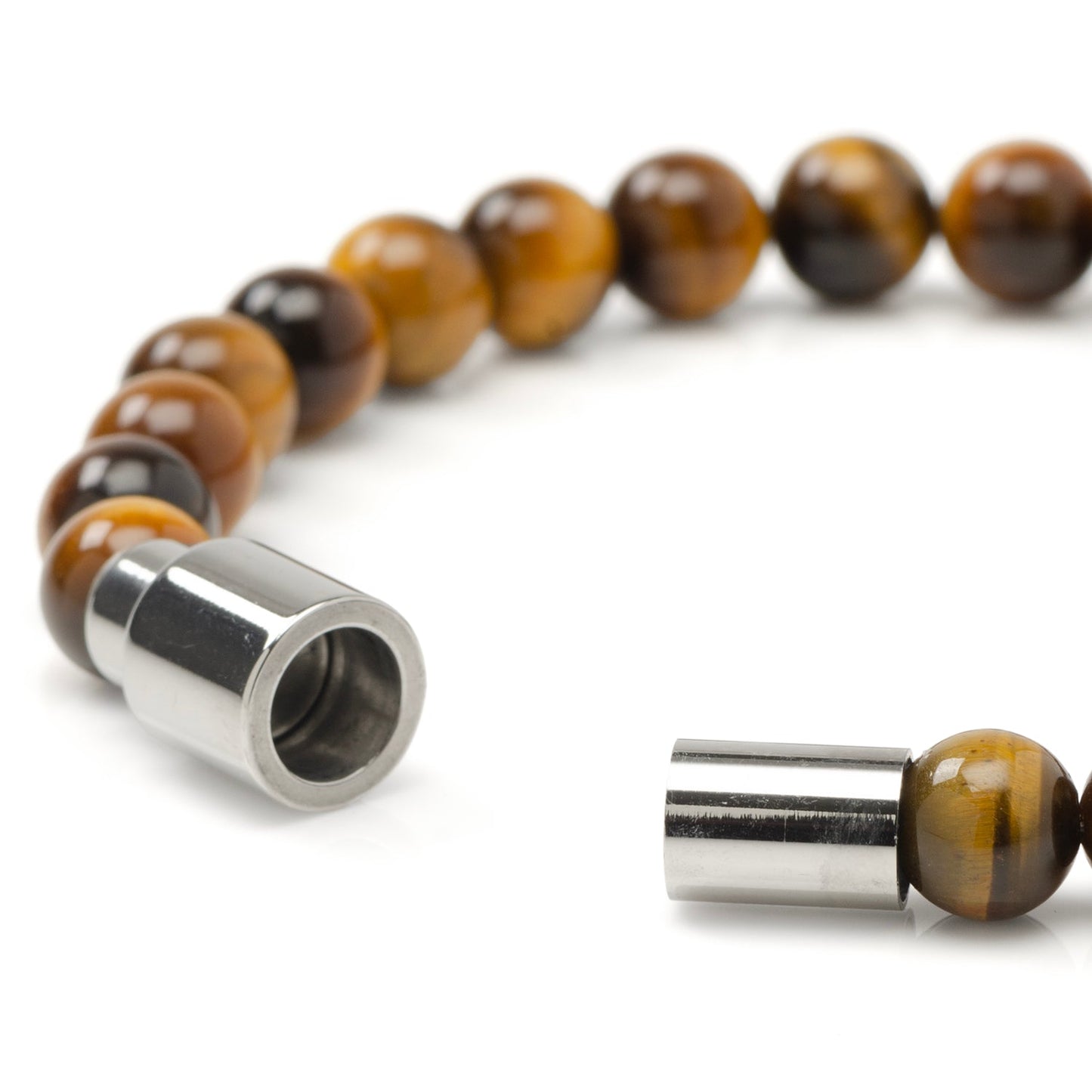 Tigers Eye Beaded Bracelet with Magnetic Closure