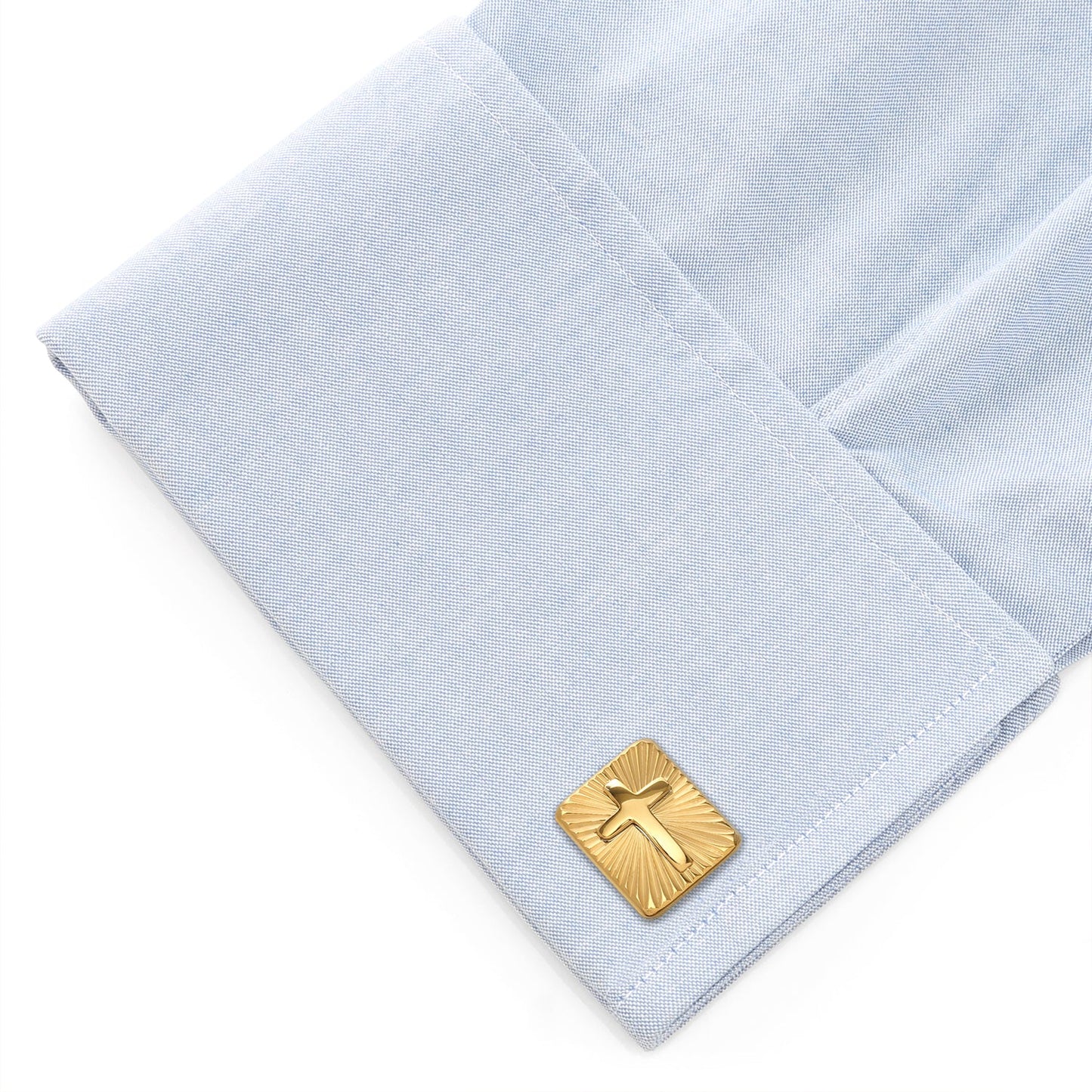 Radiant gold and silver cross cufflinks – luxury Christian jewelry by JayPin