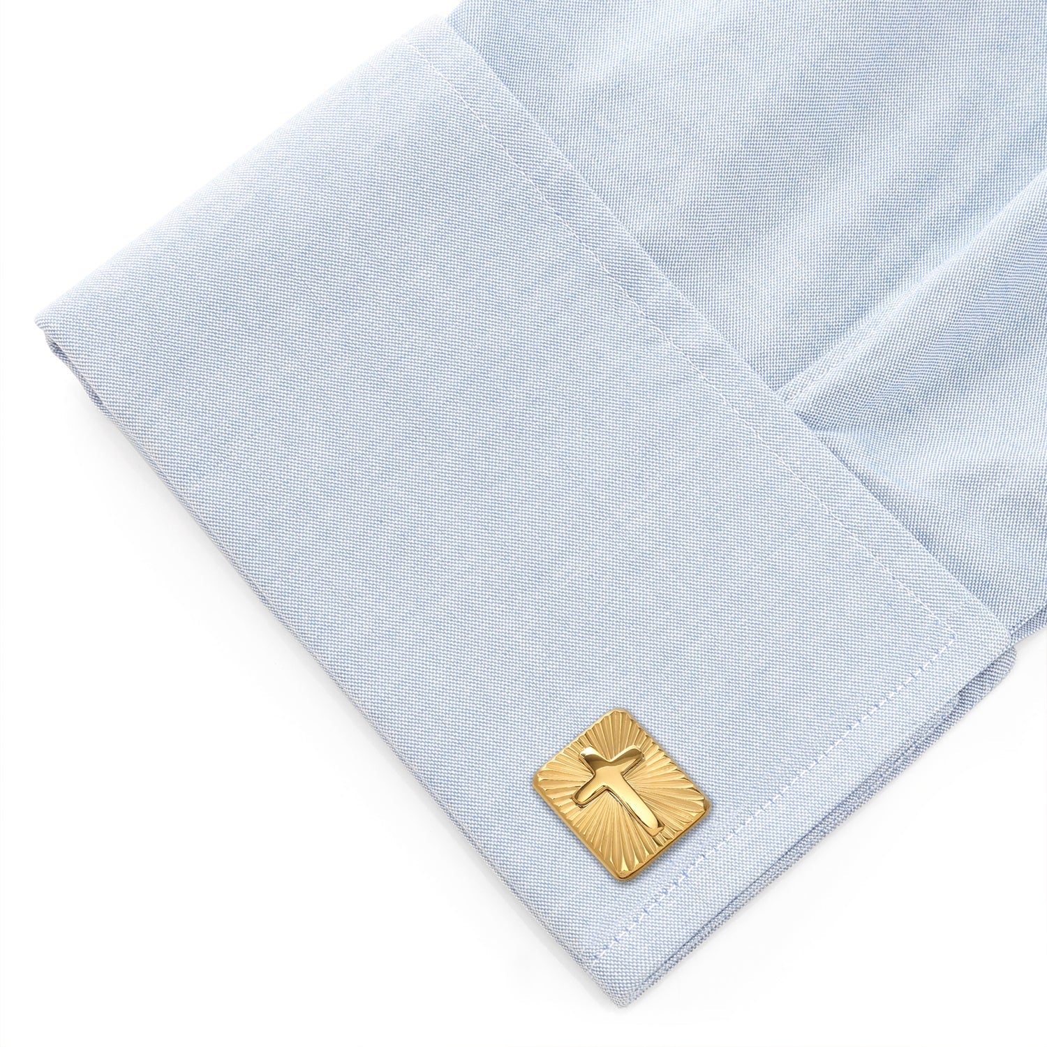 Radiant gold and silver cross cufflinks – luxury Christian jewelry by JayPin