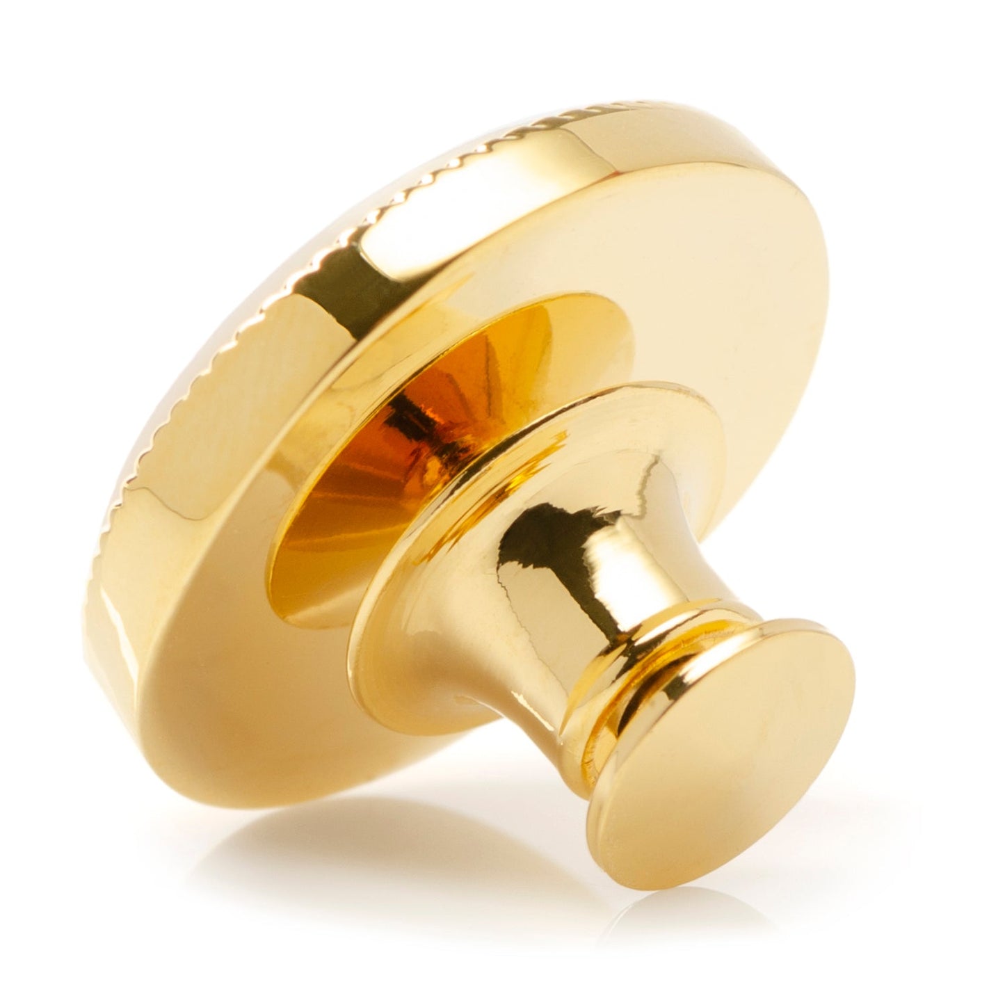 Gold door handle on a white background