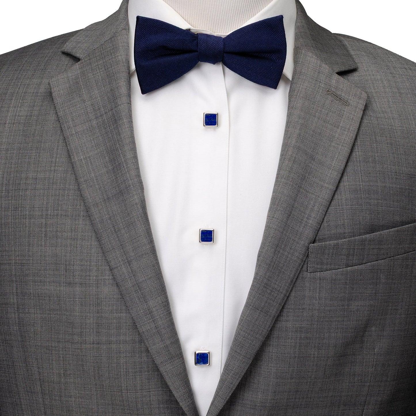 Sterling Silver and Lapis JFK Presidential Cufflink and Stud Set – luxury men’s formalwear gift