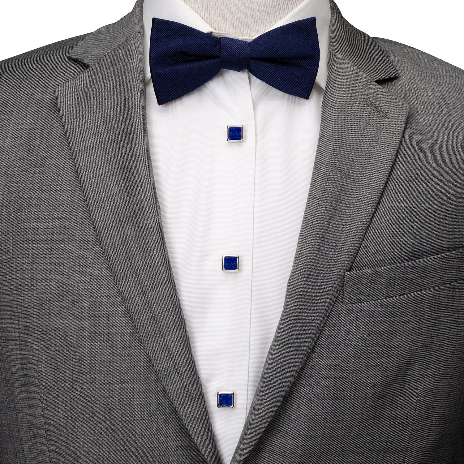 Sterling Silver and Lapis JFK Presidential Cufflink and Stud Set – luxury men’s formalwear gift