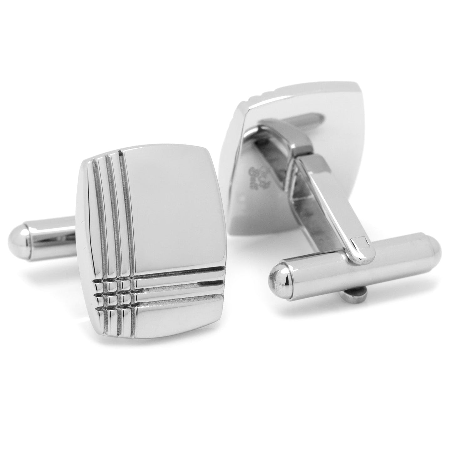 Sterling Silver Tartan Plaid Cufflinks