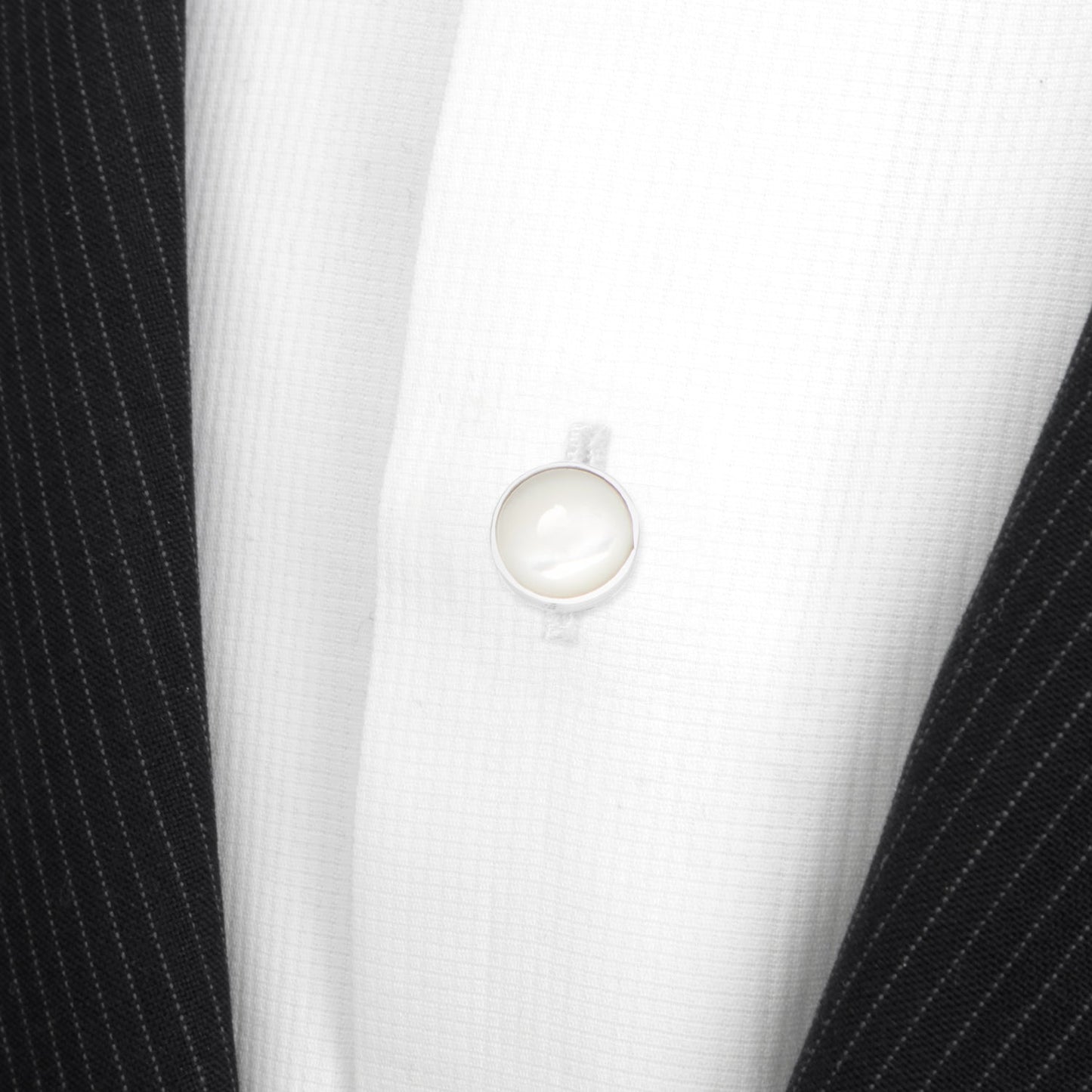 Sterling Silver Ribbed Mother of Pearl 5-Studs